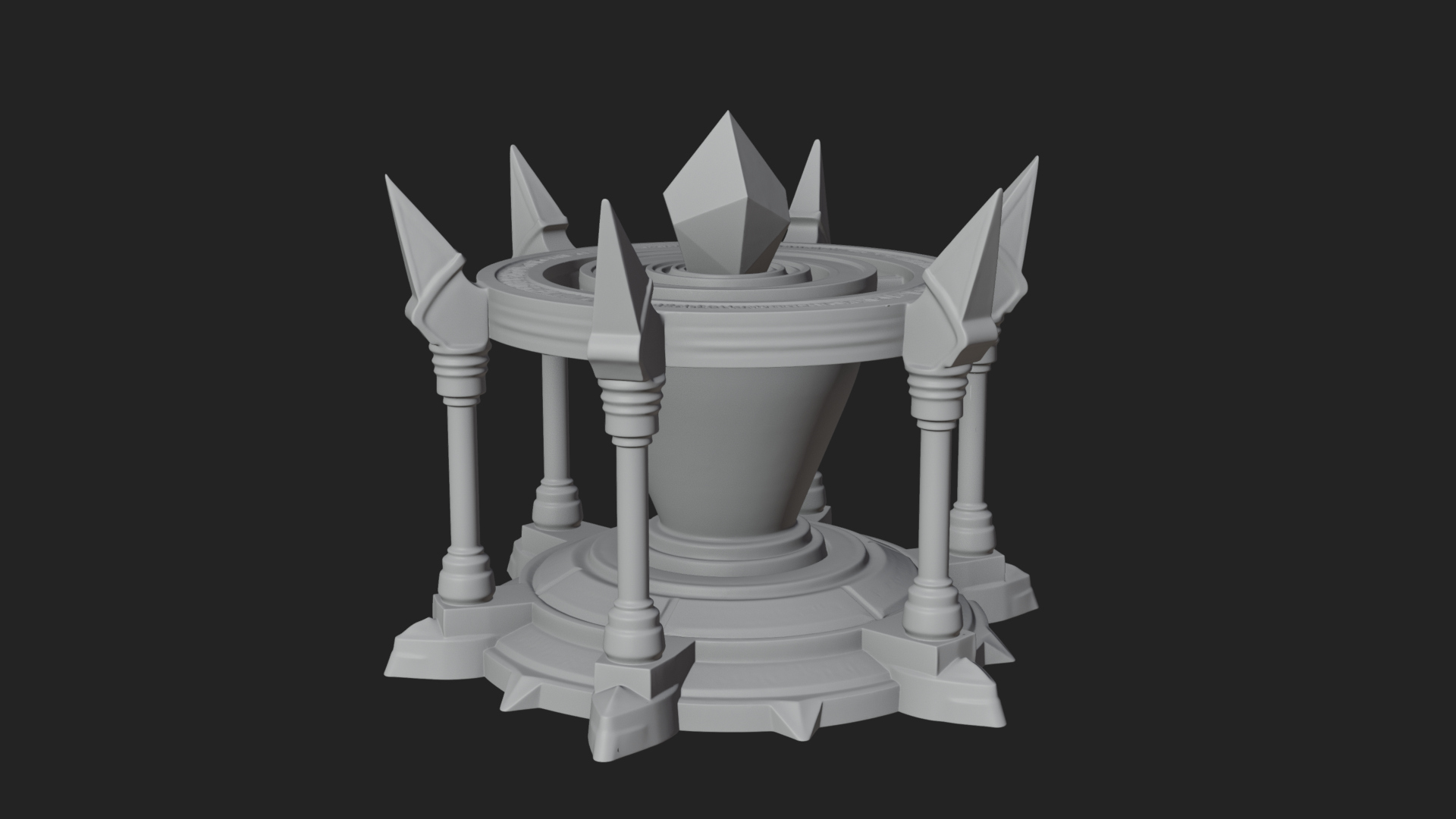 Crystal Topped Stone Tower Design 4 3D Print Model 3D Model
