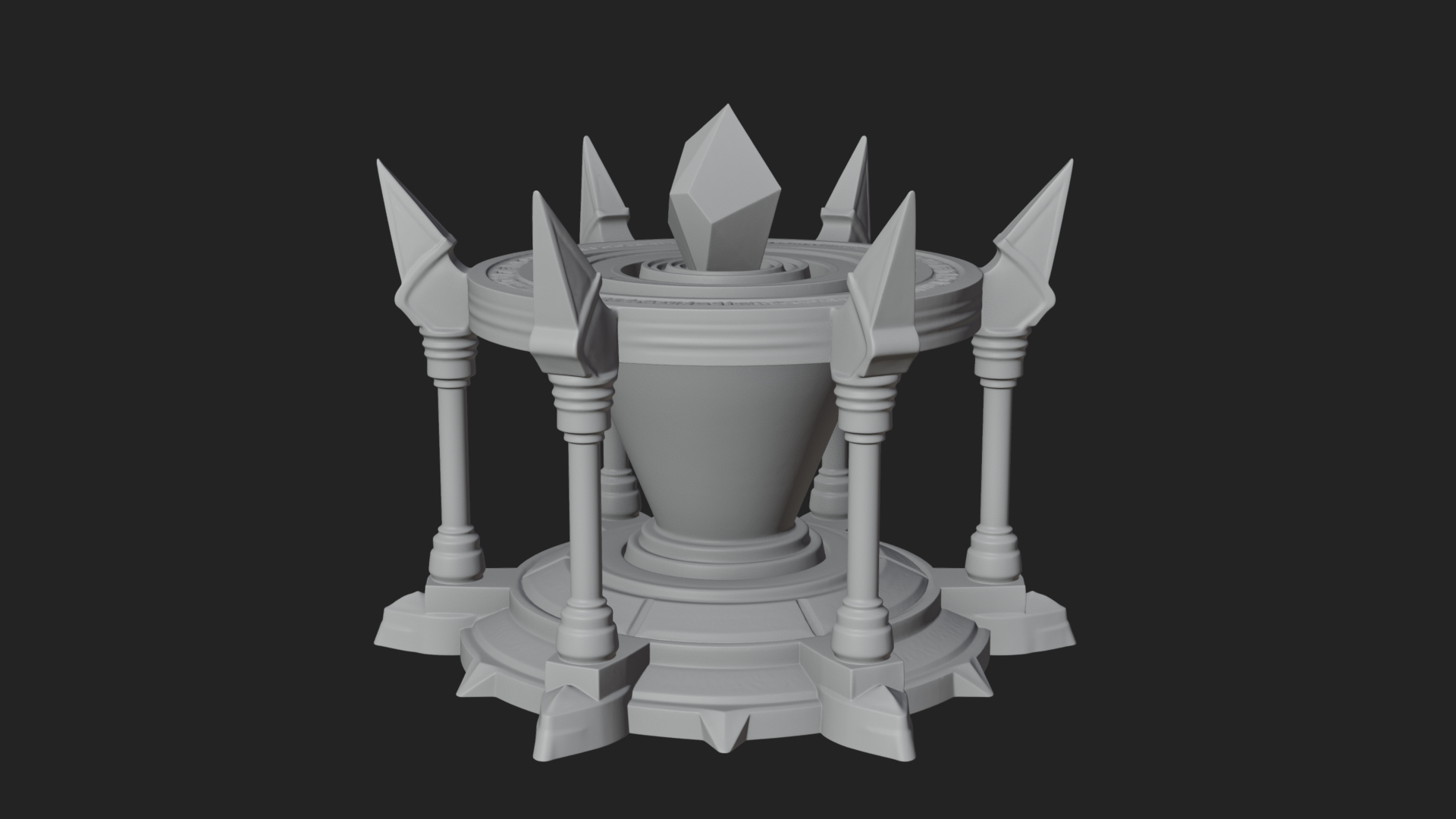 Crystal Topped Stone Tower Design 4 3D Print Model 3D Model