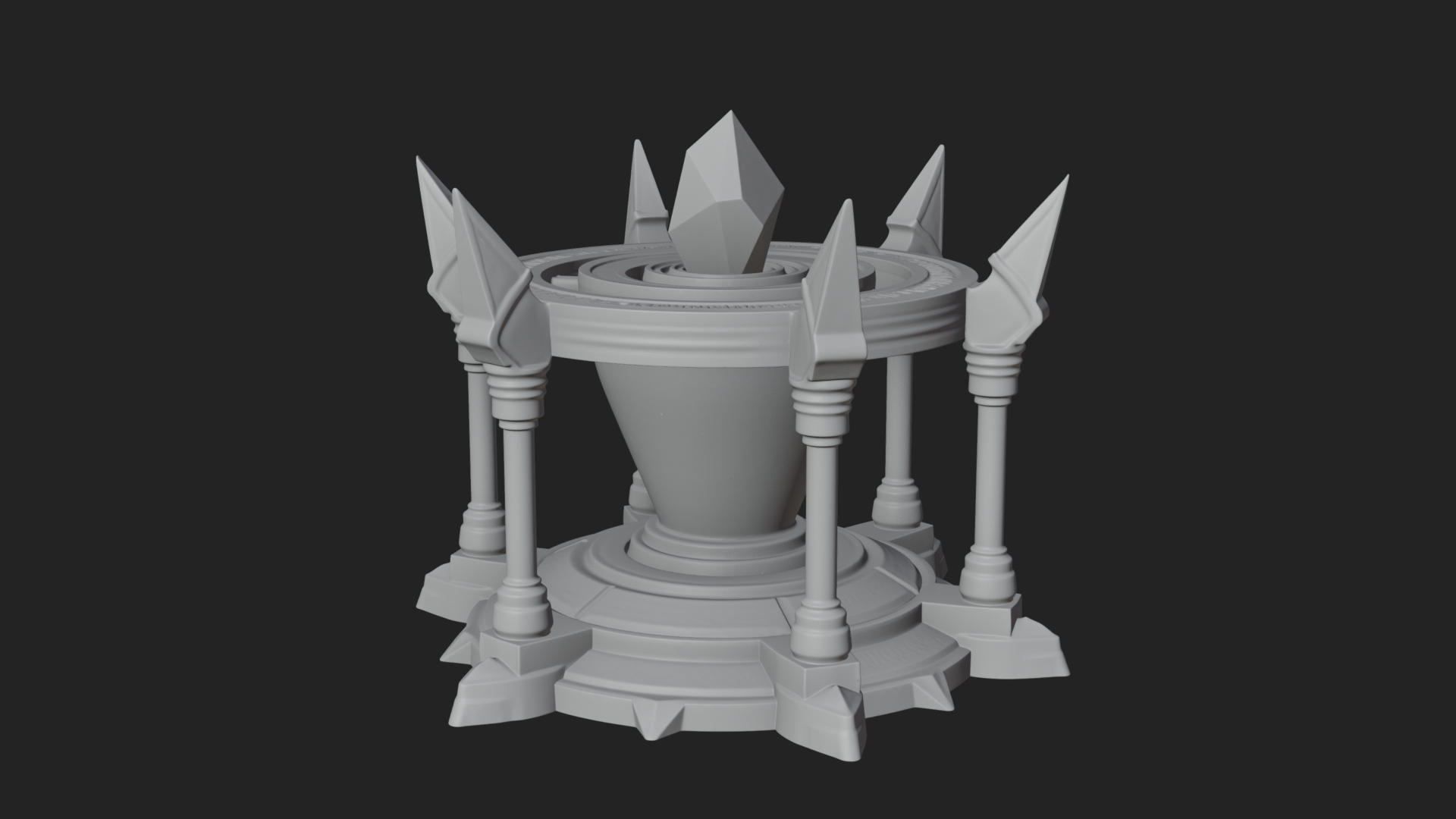 Crystal Topped Stone Tower Design 4 3D Print Model 3D Model