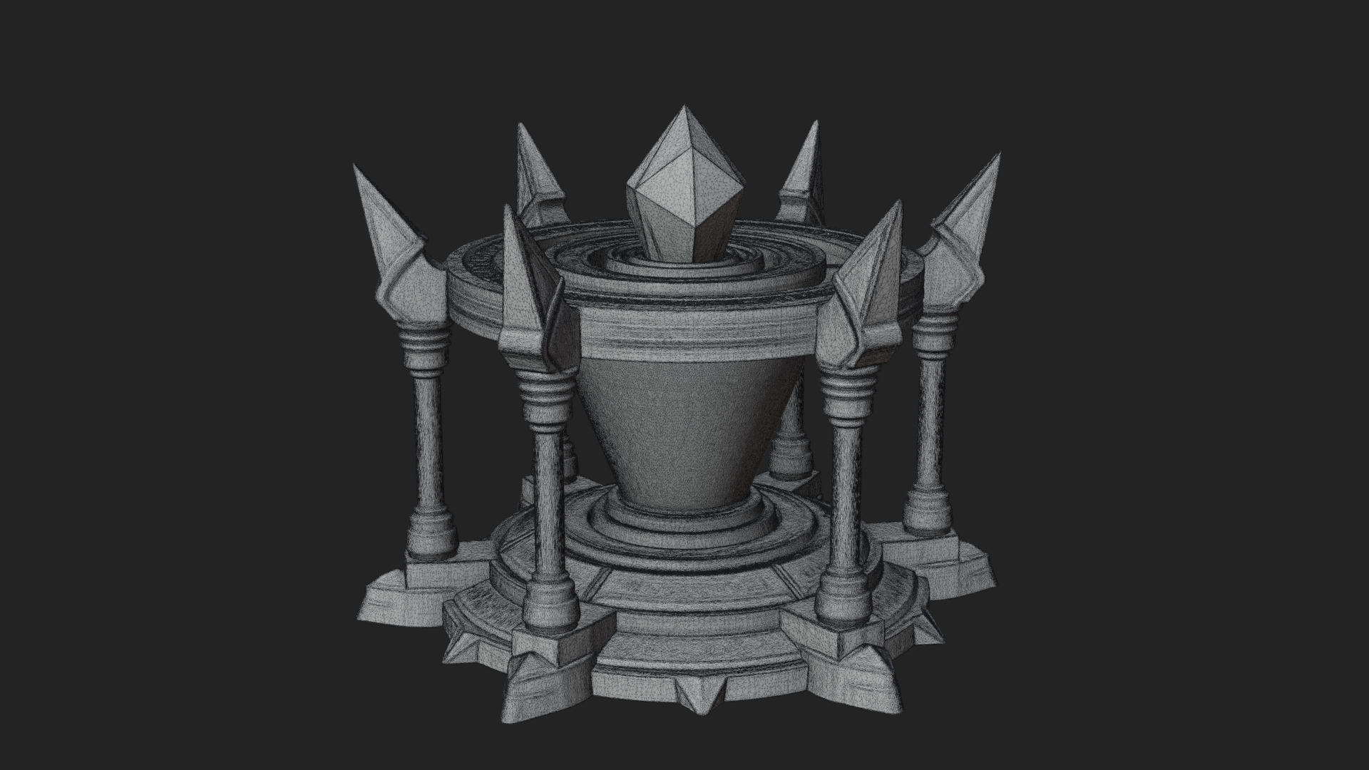 Crystal Topped Stone Tower Design 4 3D Print Model 3D Model