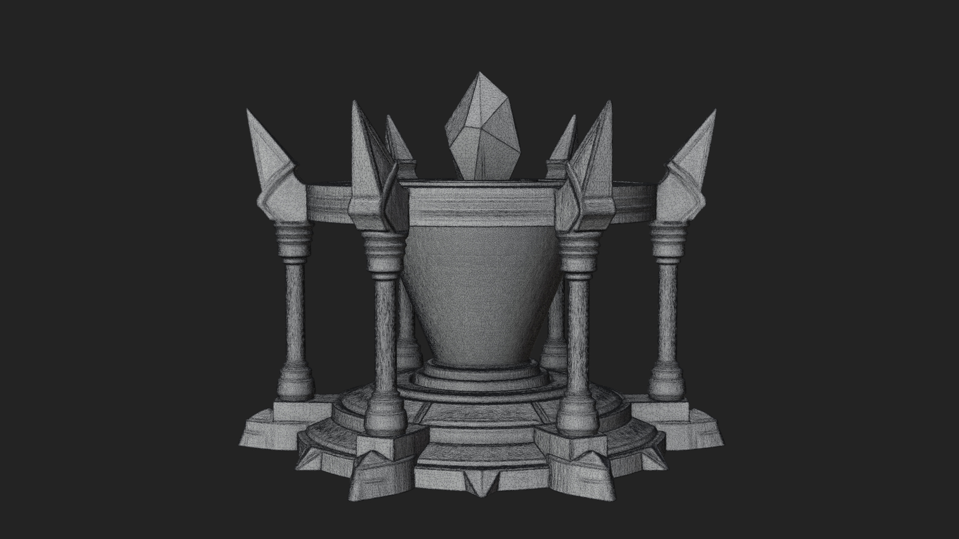 Crystal Topped Stone Tower Design 4 3D Print Model 3D Model