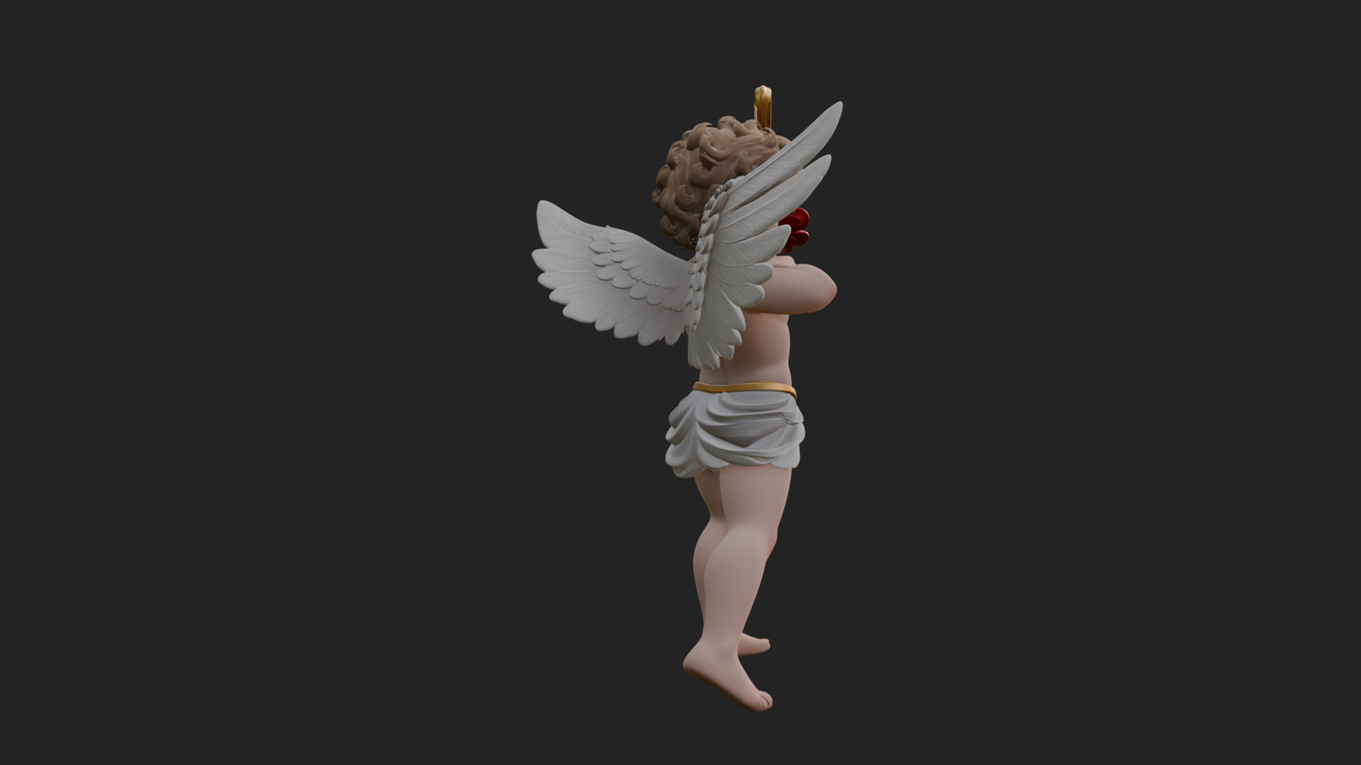 Cupid with Bow Statue Design 5 3D Print Model 3D Model