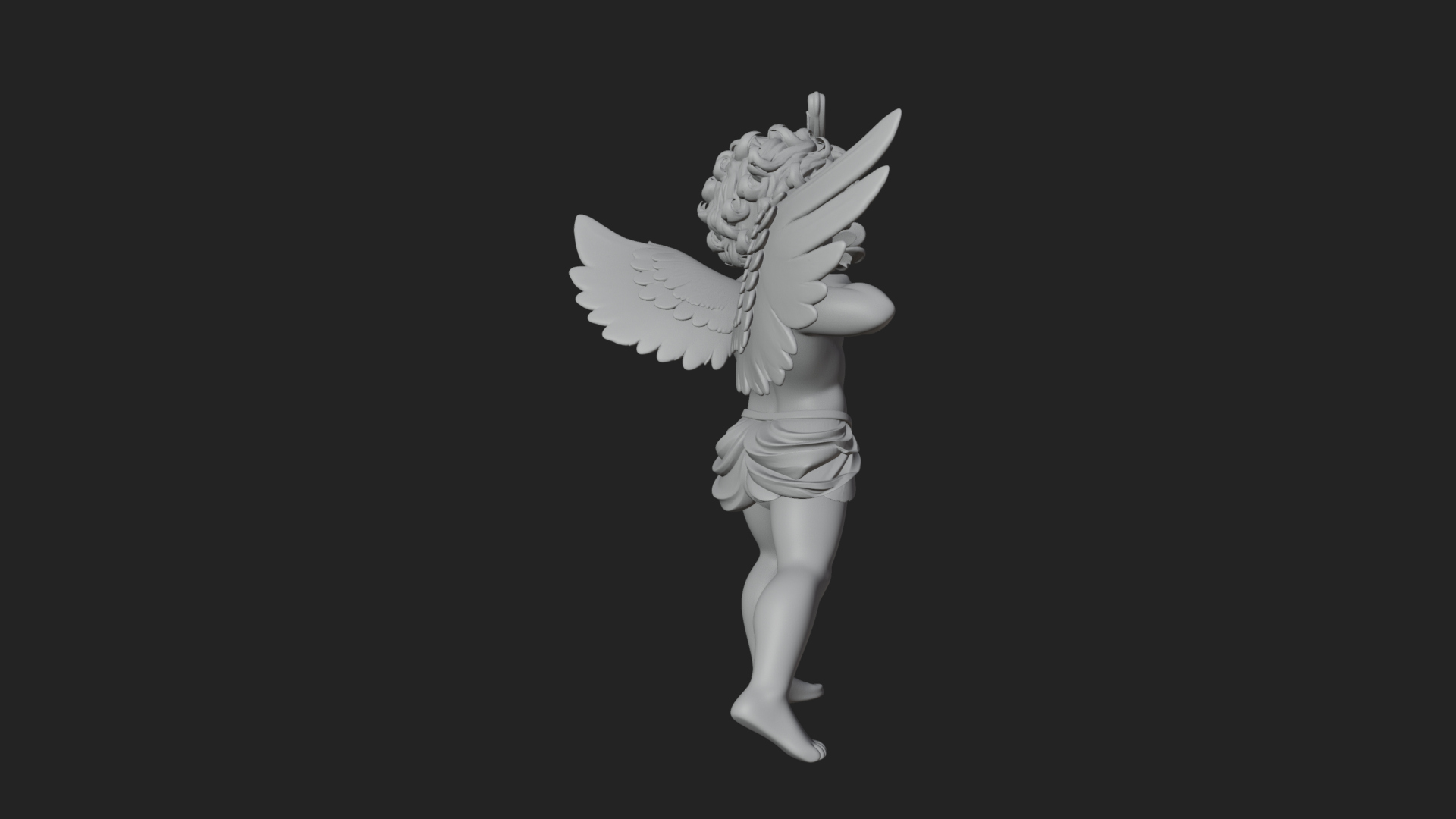 Cupid with Bow Statue Design 5 3D Print Model 3D Model