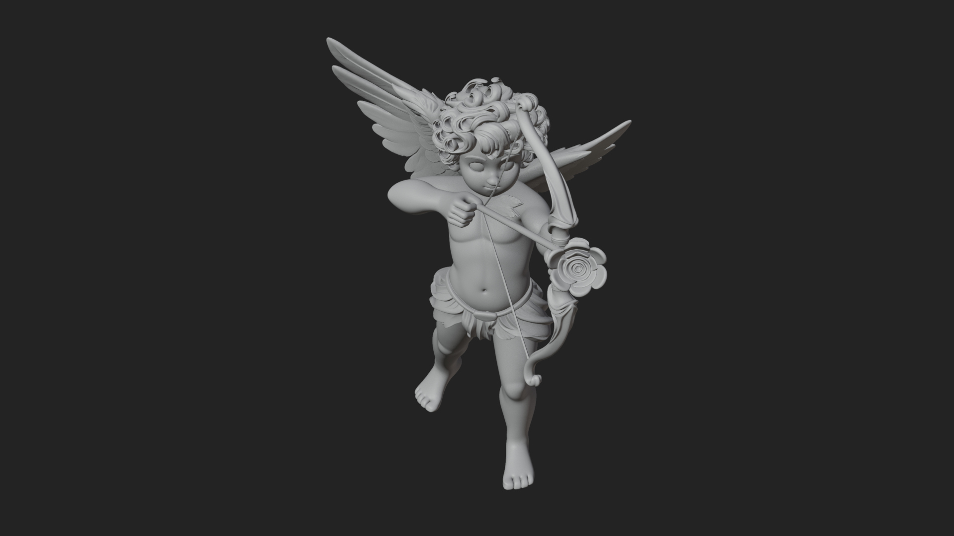 Cupid with Bow Statue Design 5 3D Print Model 3D Model