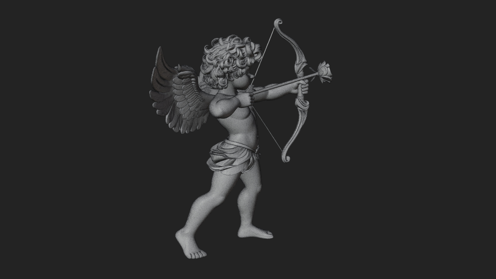 Cupid with Bow Statue Design 5 3D Print Model 3D Model