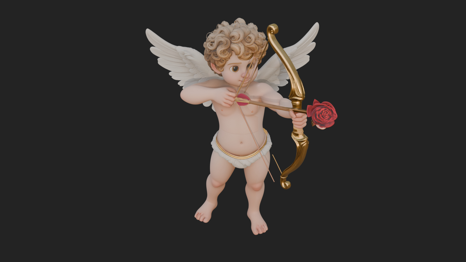 Cupid with Bow Statue Design 6 3D Print Model 3D Model