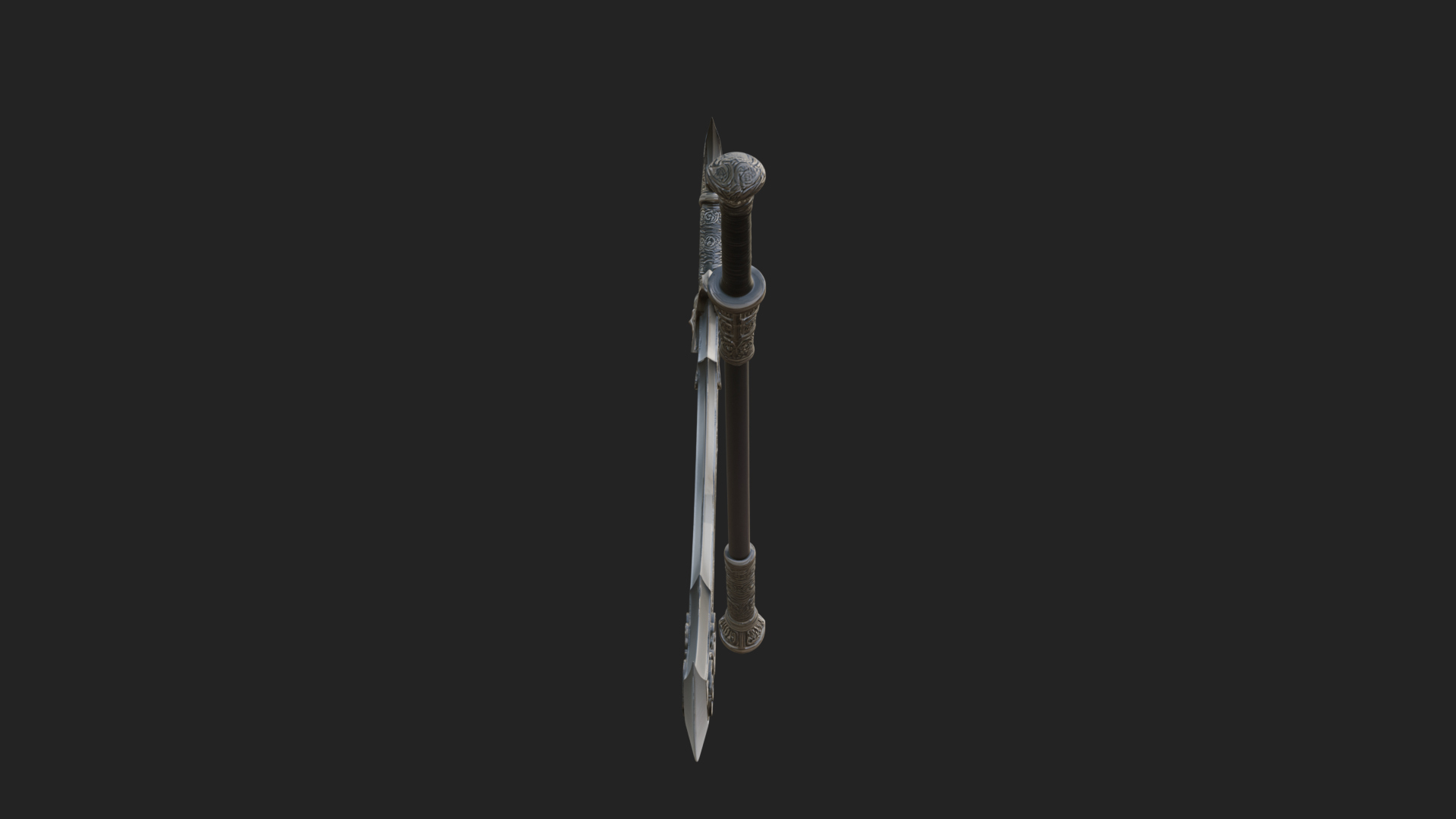 Curved Blade Polearm Model Design 1 3D Print Model 3D Model