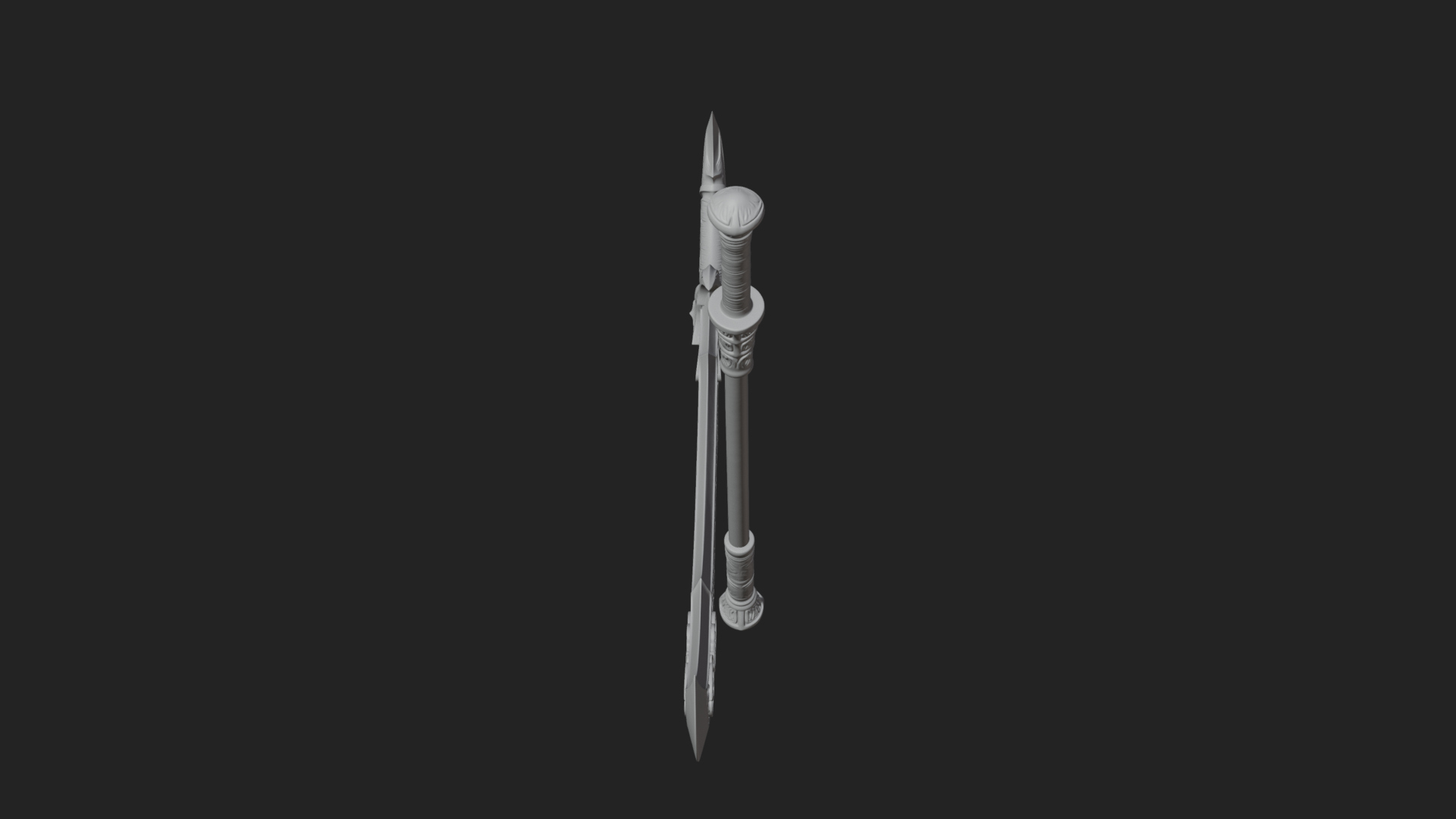 Curved Blade Polearm Model Design 1 3D Print Model 3D Model