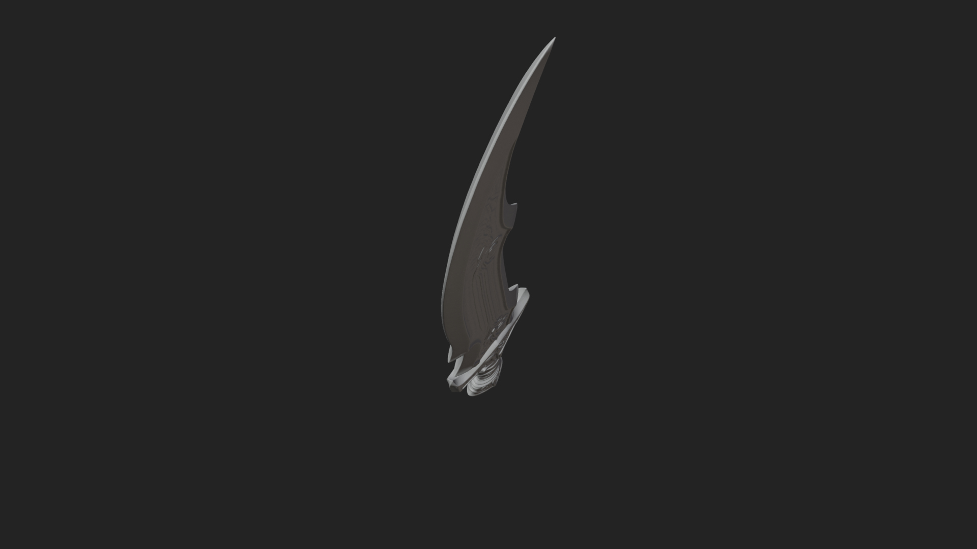 Curved Blade Polearm Model Design 2 3D Print Model 3D Model