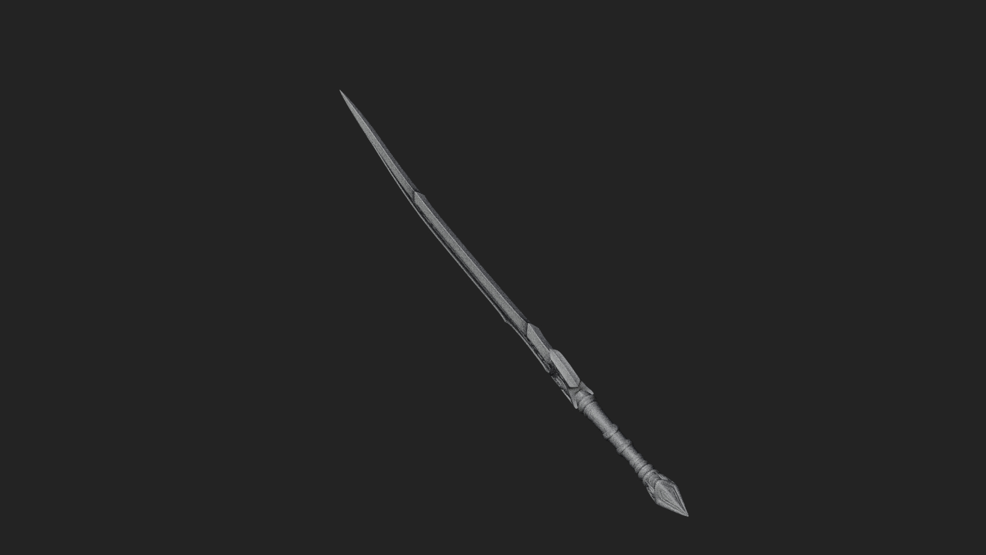 Curved Blade Polearm Model Design 2 3D Print Model 3D Model