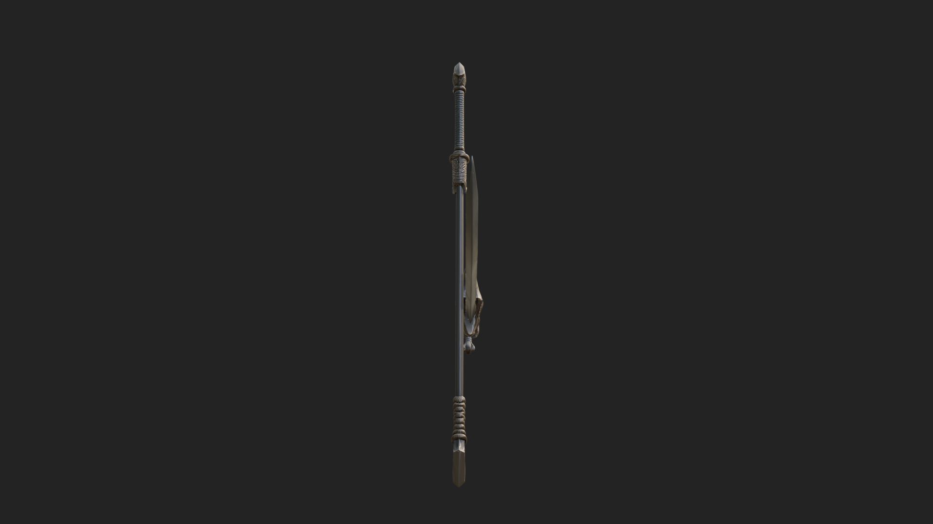 Curved Blade Polearm Model Design 3 3D Print Model 3D Model