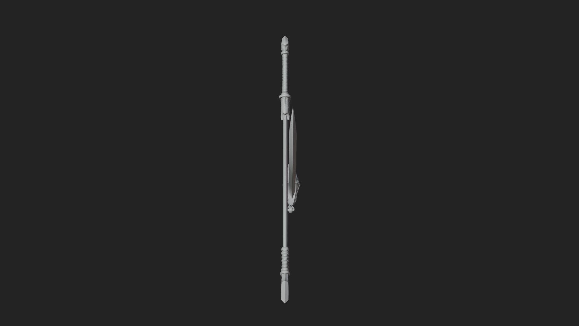 Curved Blade Polearm Model Design 3 3D Print Model 3D Model