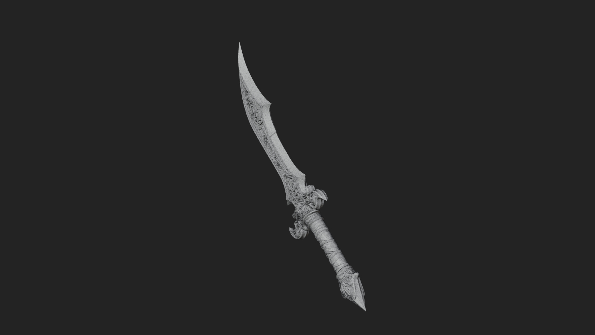 Curved Elven Sabre Model Design 1 3D Print Model 3D Model