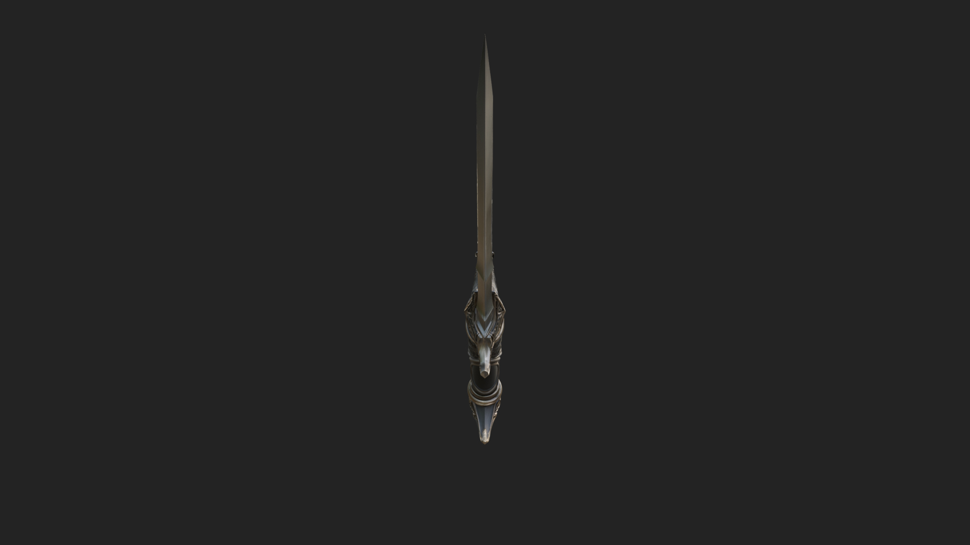 Curved Elven Sabre Model Design 17 3D Print Model 3D Model