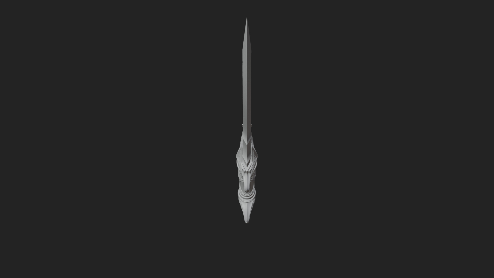 Curved Elven Sabre Model Design 17 3D Print Model 3D Model