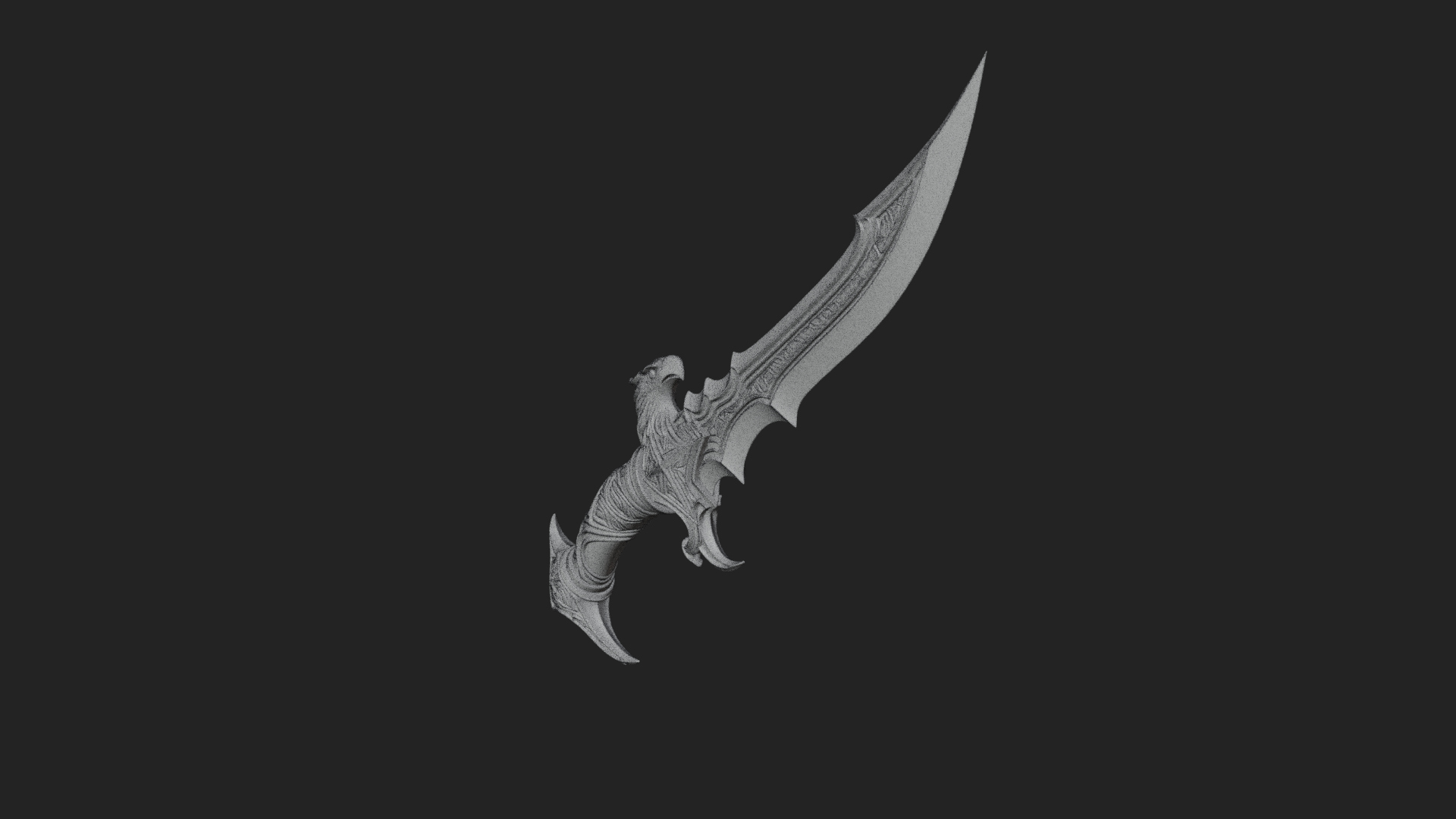 Curved Elven Sabre Model Design 17 3D Print Model 3D Model