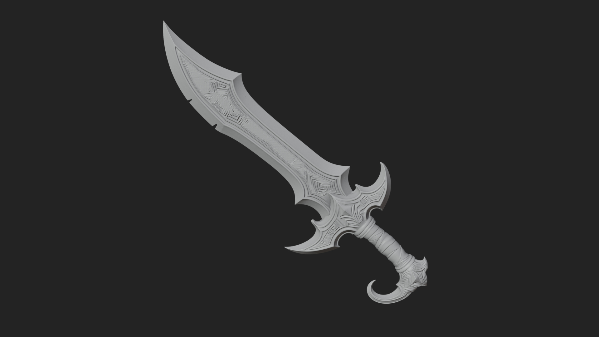 Curved Elven Sabre Model Design 10 3D Print Model 3D Model