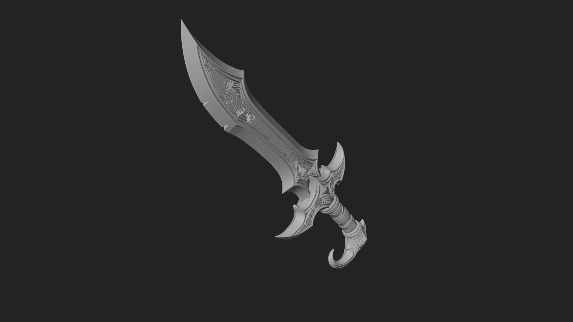 Curved Elven Sabre Model Design 10 3D Print Model 3D Model