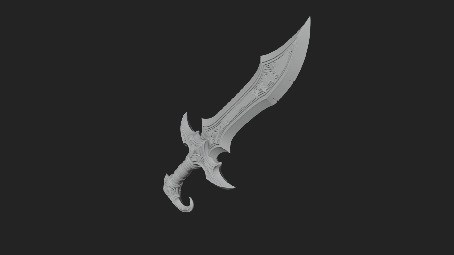 Curved Elven Sabre Model Design 10 3D Print Model 3D Model
