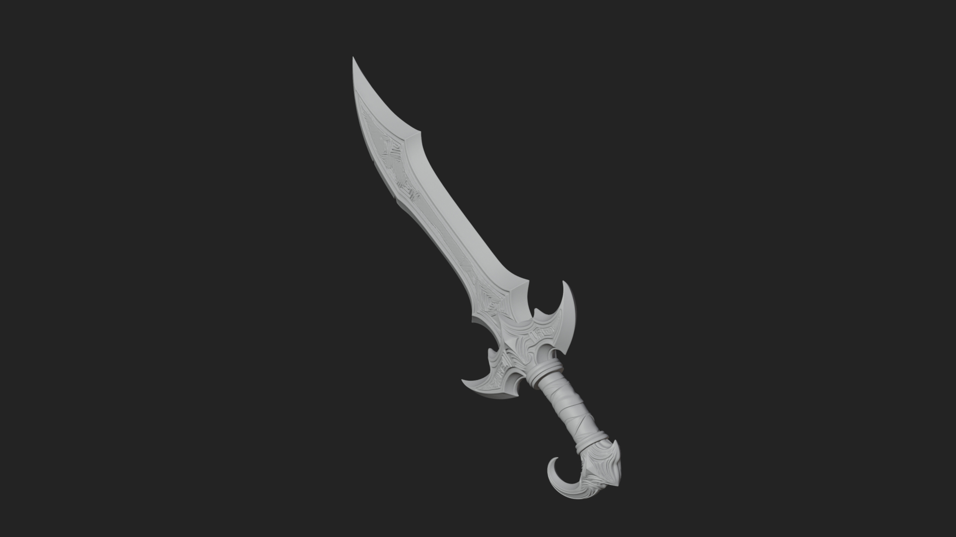 Curved Elven Sabre Model Design 10 3D Print Model 3D Model