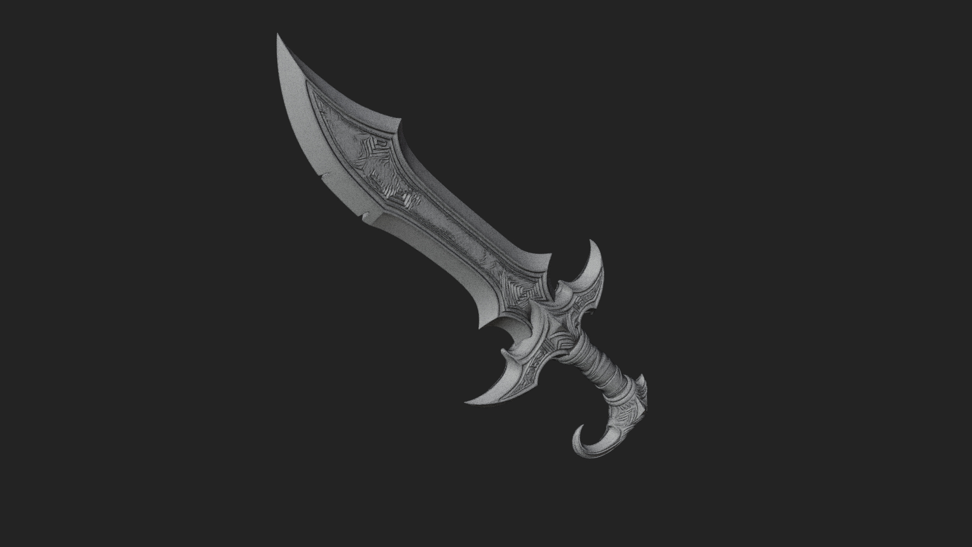 Curved Elven Sabre Model Design 10 3D Print Model 3D Model