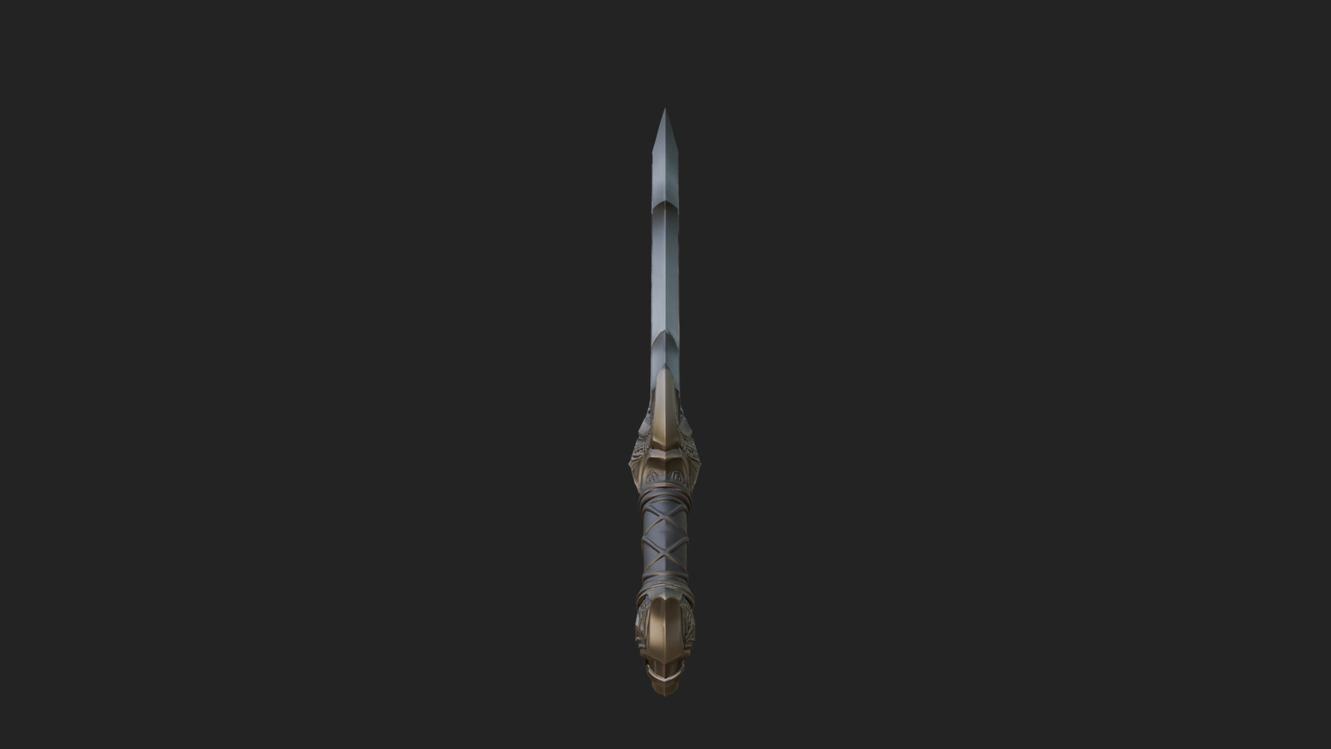 Curved Elven Sabre Model Design 11 3D Print Model 3D Model