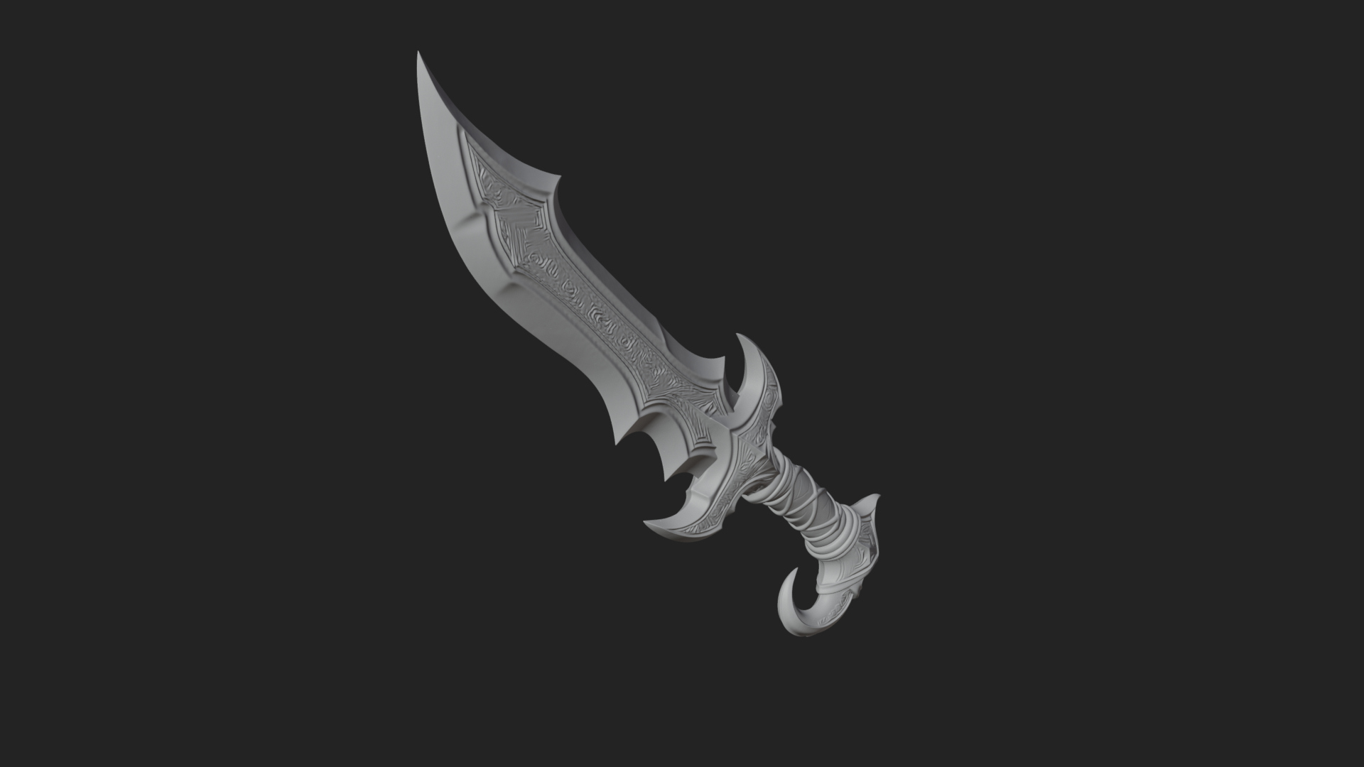 Curved Elven Sabre Model Design 11 3D Print Model 3D Model