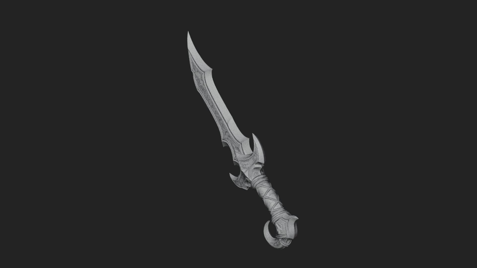 Curved Elven Sabre Model Design 11 3D Print Model 3D Model