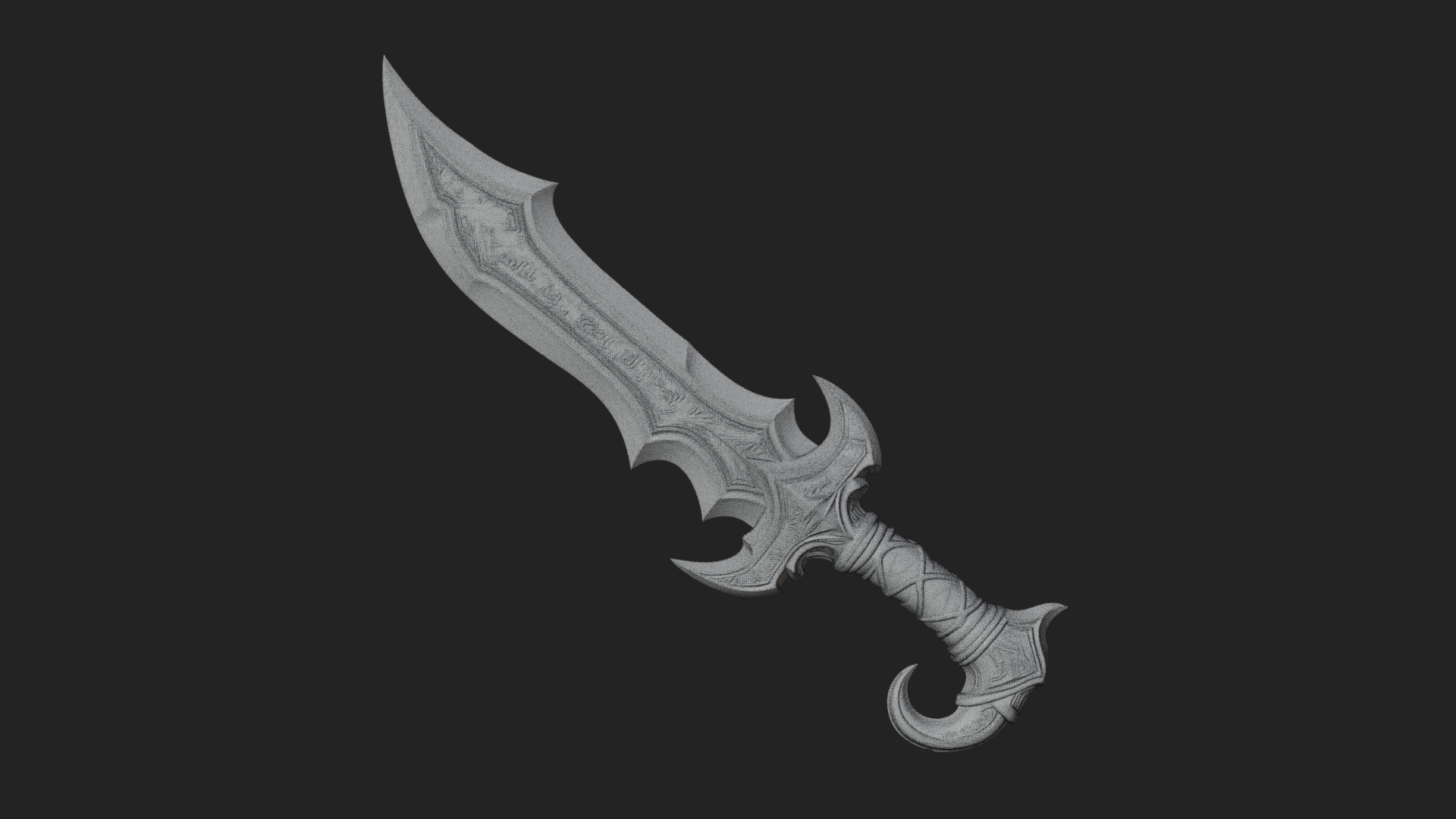 Curved Elven Sabre Model Design 11 3D Print Model 3D Model