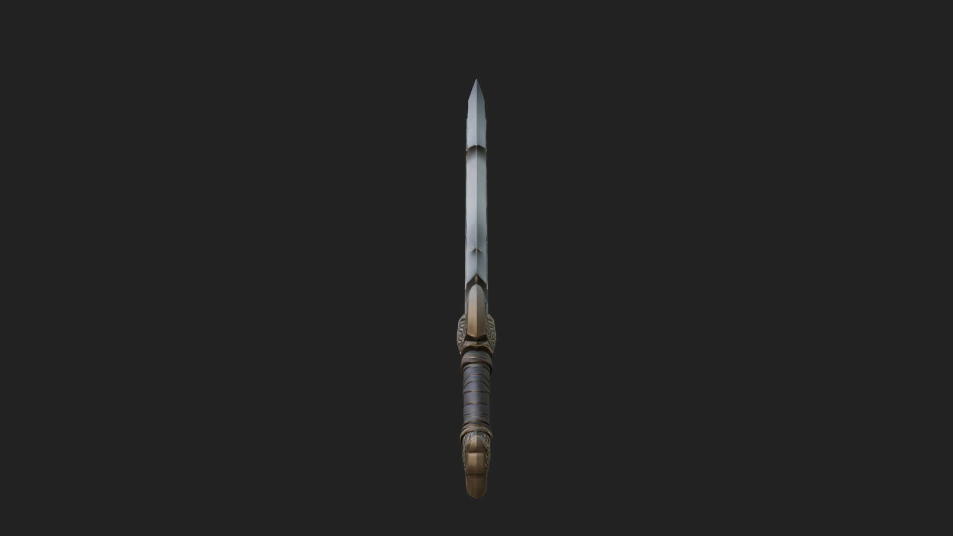 Curved Elven Sabre Model Design 13 3D Print Model 3D Model