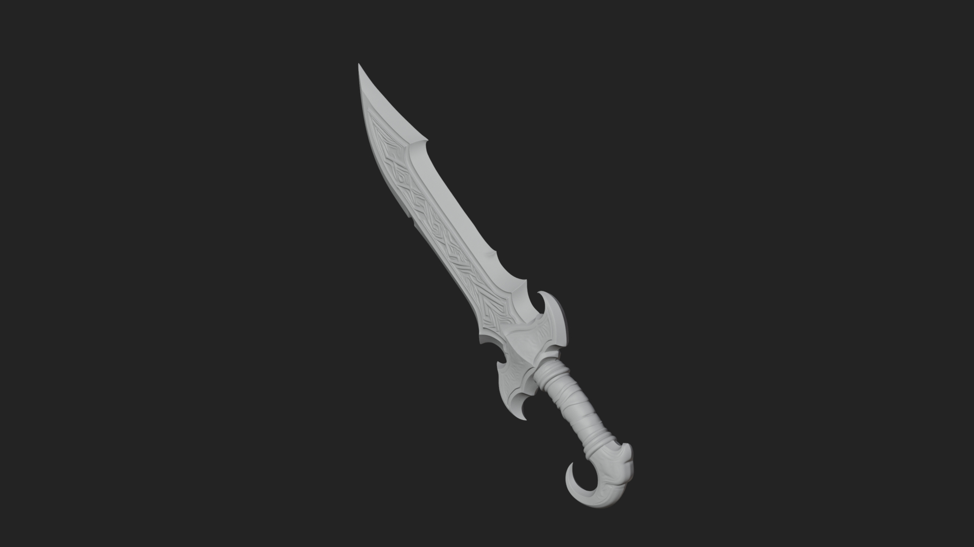 Curved Elven Sabre Model Design 13 3D Print Model 3D Model