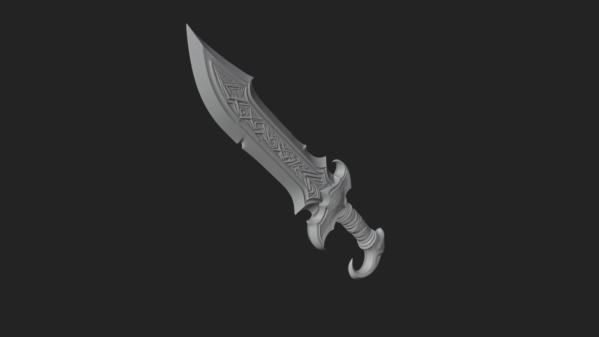 Curved Elven Sabre Model Design 13 3D Print Model 3D Model