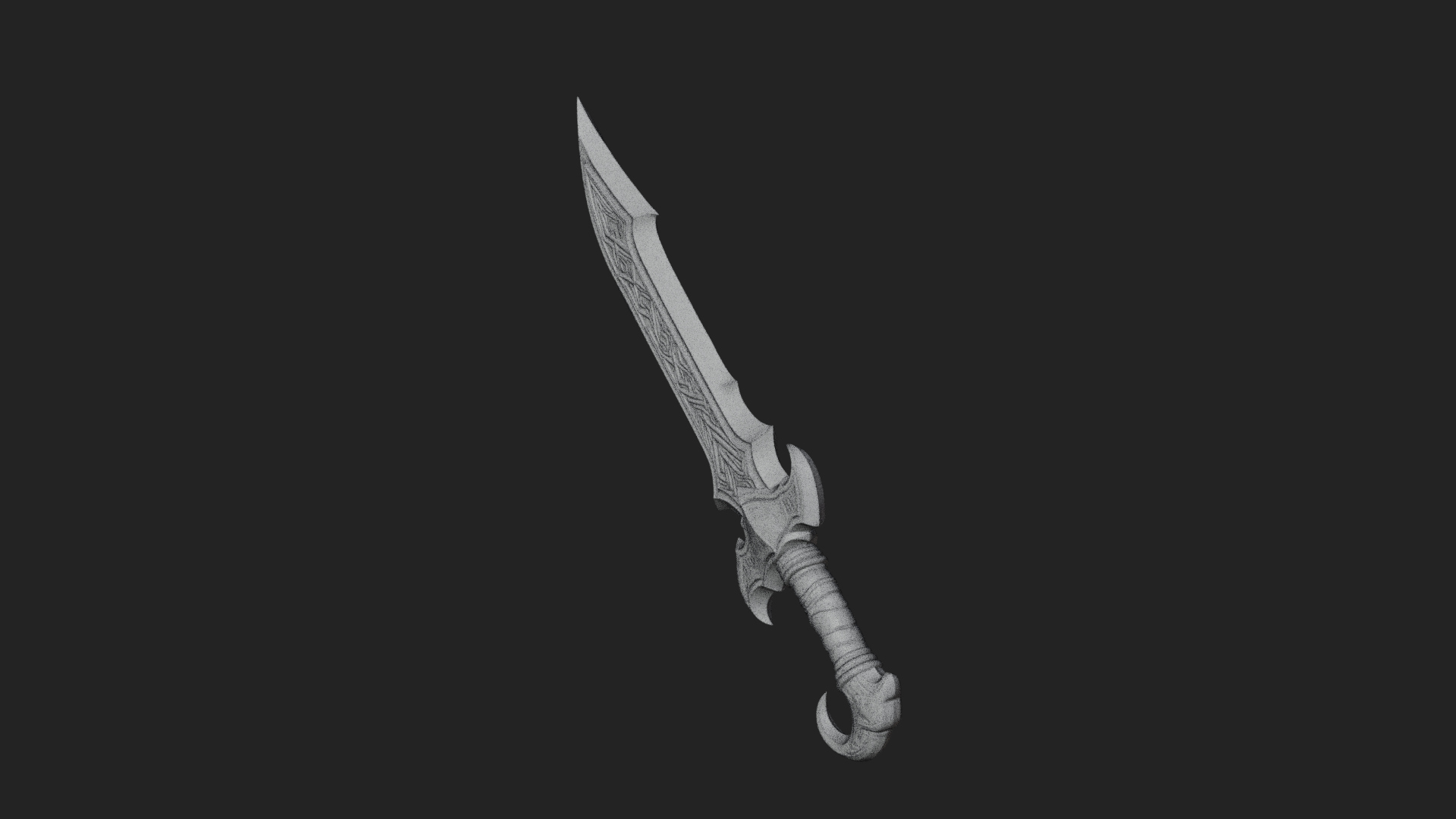 Curved Elven Sabre Model Design 13 3D Print Model 3D Model
