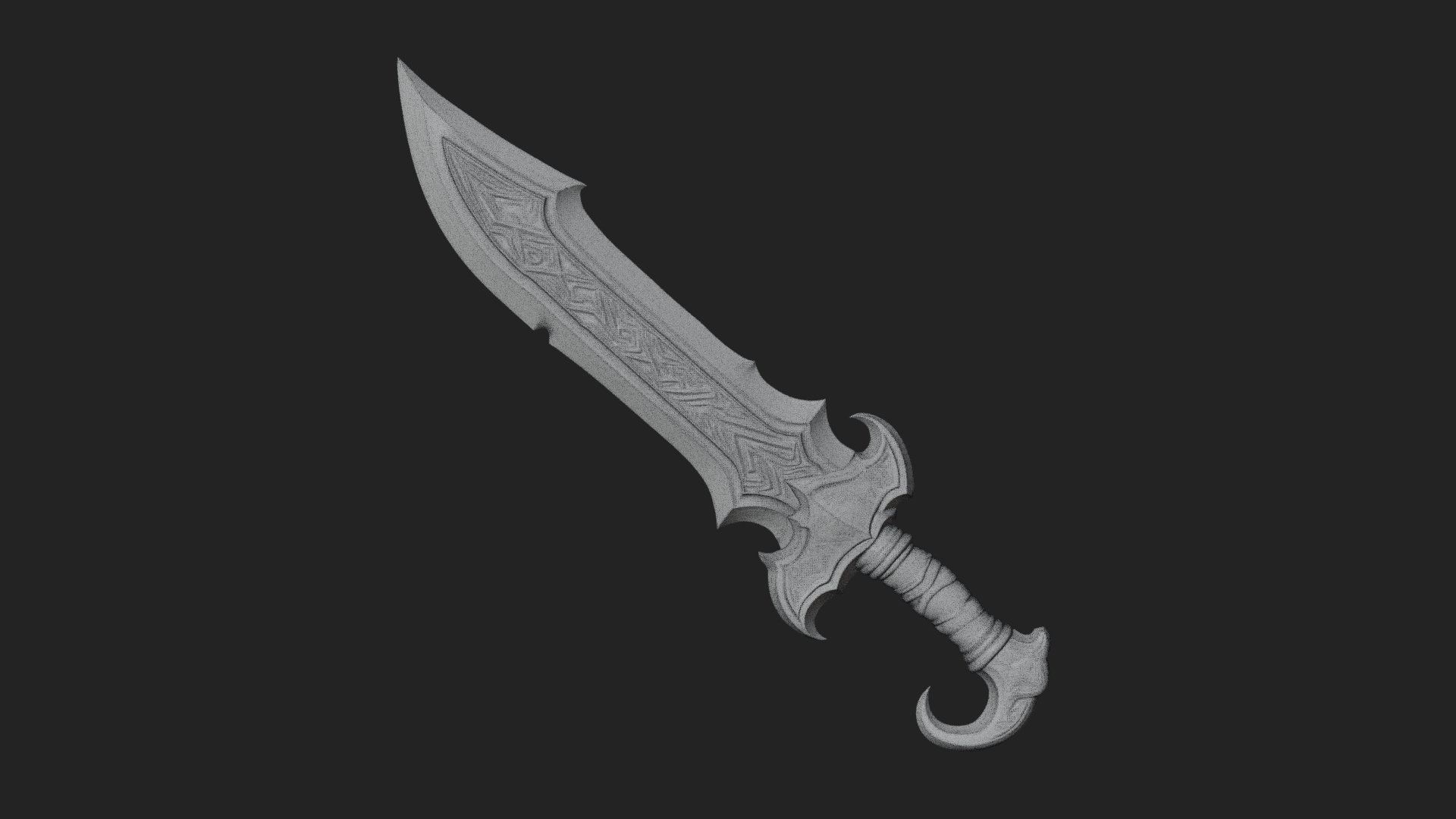 Curved Elven Sabre Model Design 13 3D Print Model 3D Model