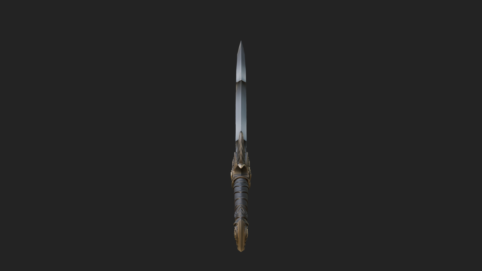 Curved Elven Sabre Model Design 15 3D Print Model 3D Model