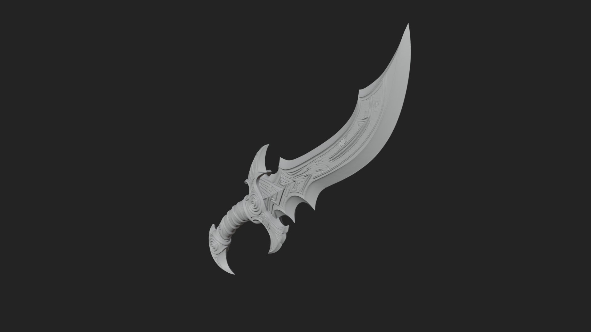 Curved Elven Sabre Model Design 15 3D Print Model 3D Model