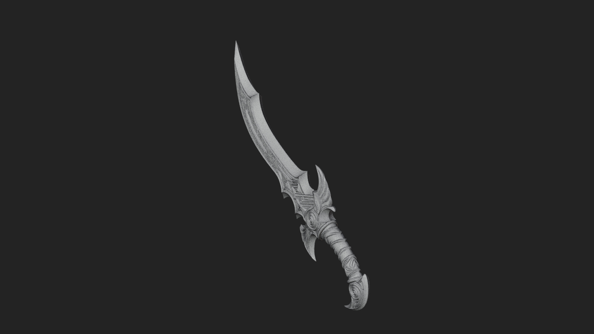 Curved Elven Sabre Model Design 15 3D Print Model 3D Model