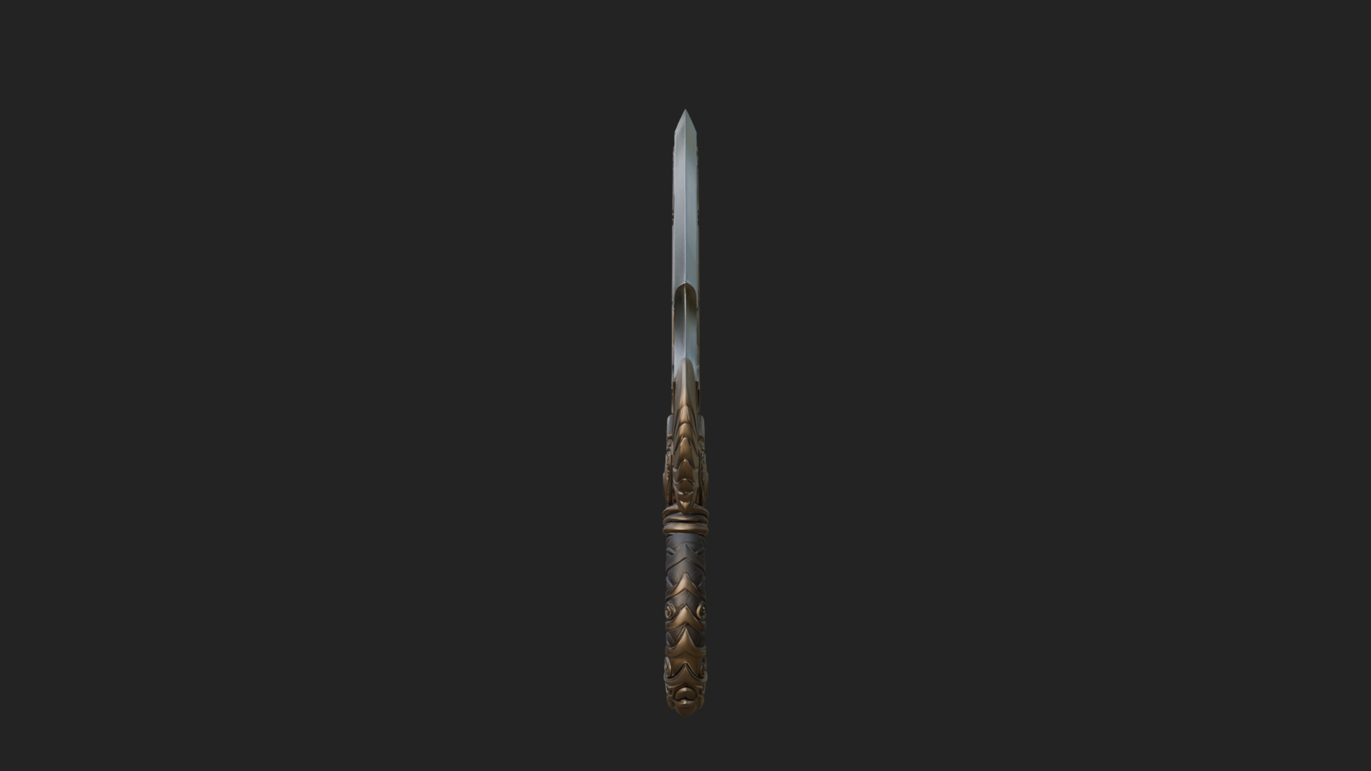 Curved Elven Sabre Model Design 16 3D Print Model 3D Model