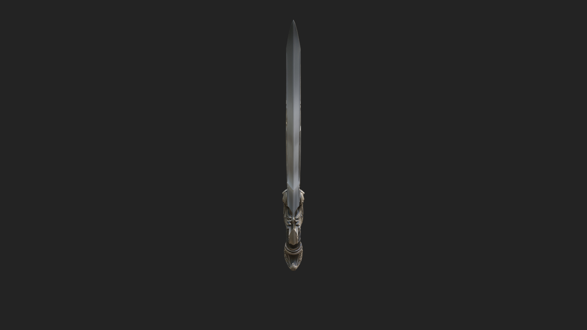 Curved Elven Sabre Model Design 18 3D Print Model 3D Model