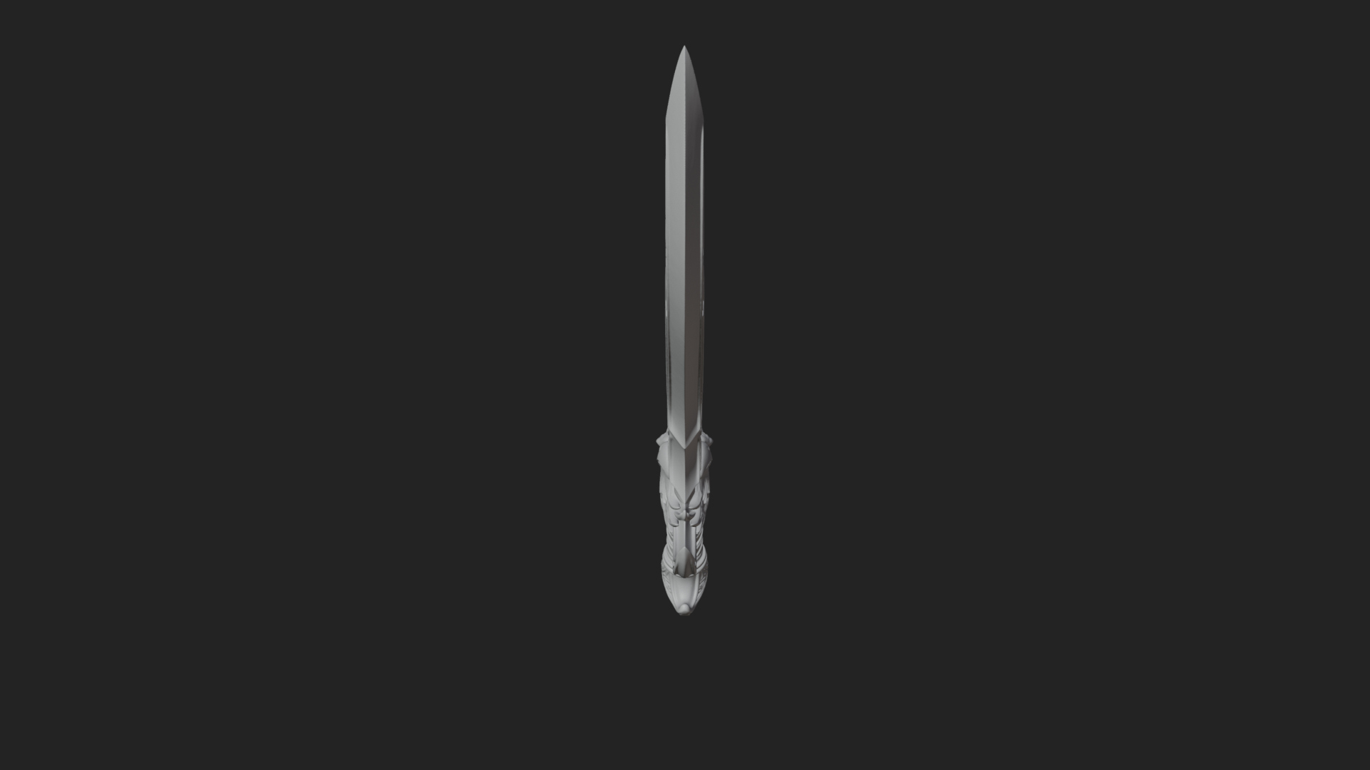 Curved Elven Sabre Model Design 18 3D Print Model 3D Model