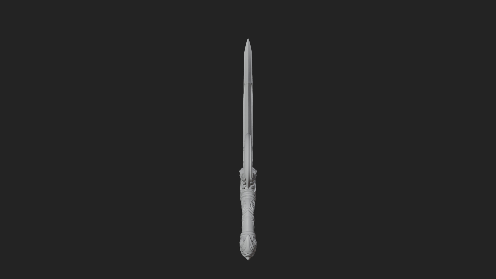 Curved Elven Sabre Model Design 18 3D Print Model 3D Model