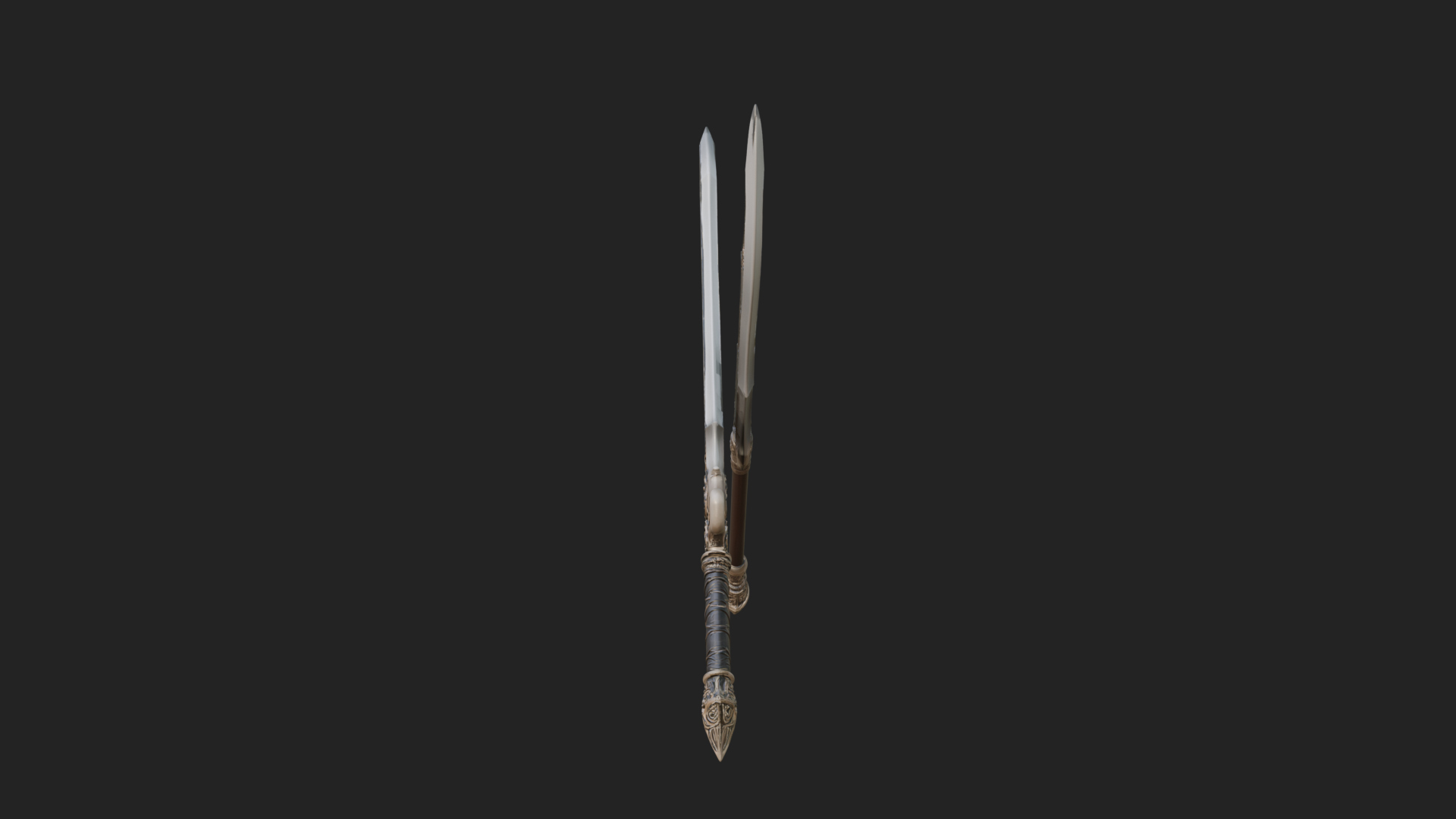 Curved Elven Sabre Model Design 2 3D Print Model 3D Model
