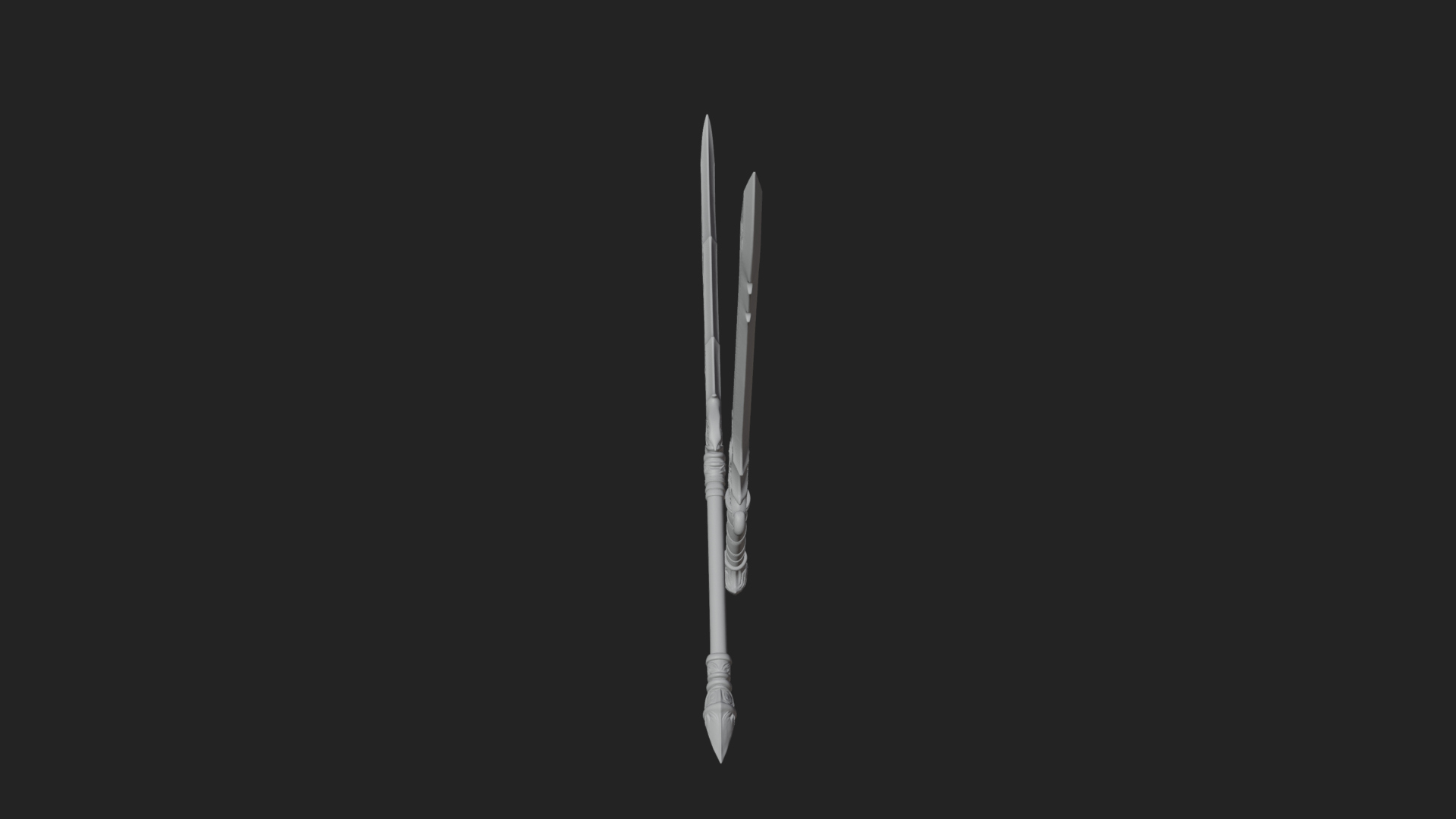 Curved Elven Sabre Model Design 2 3D Print Model 3D Model