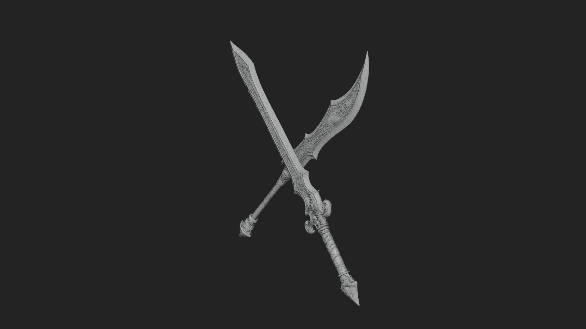Curved Elven Sabre Model Design 2 3D Print Model 3D Model