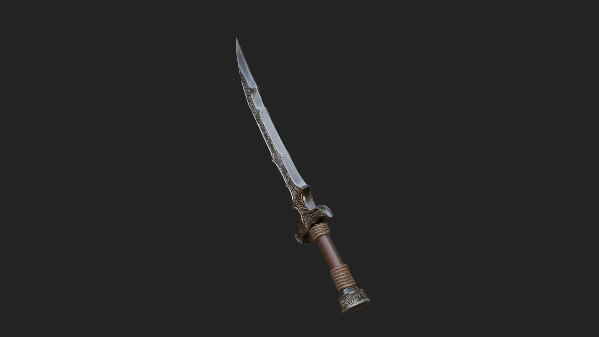 Curved Elven Sabre Model Design 3 3D Print Model 3D Model