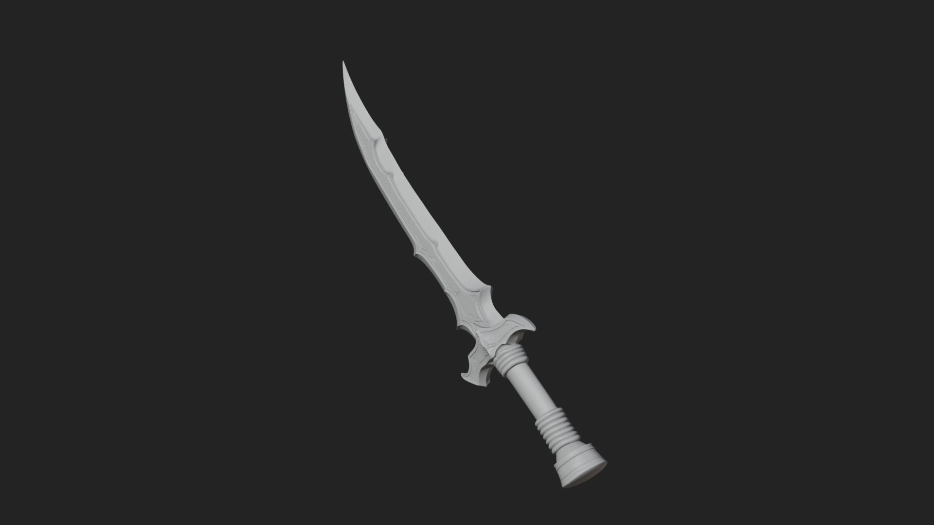 Curved Elven Sabre Model Design 3 3D Print Model 3D Model