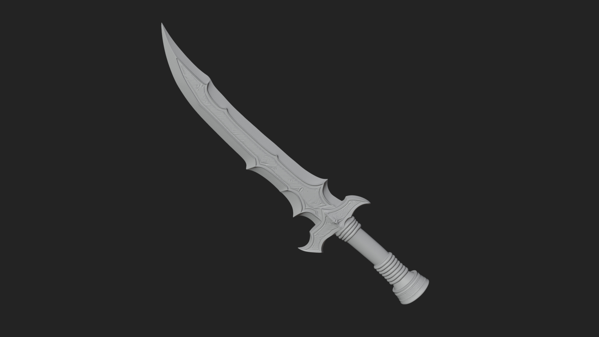 Curved Elven Sabre Model Design 3 3D Print Model 3D Model