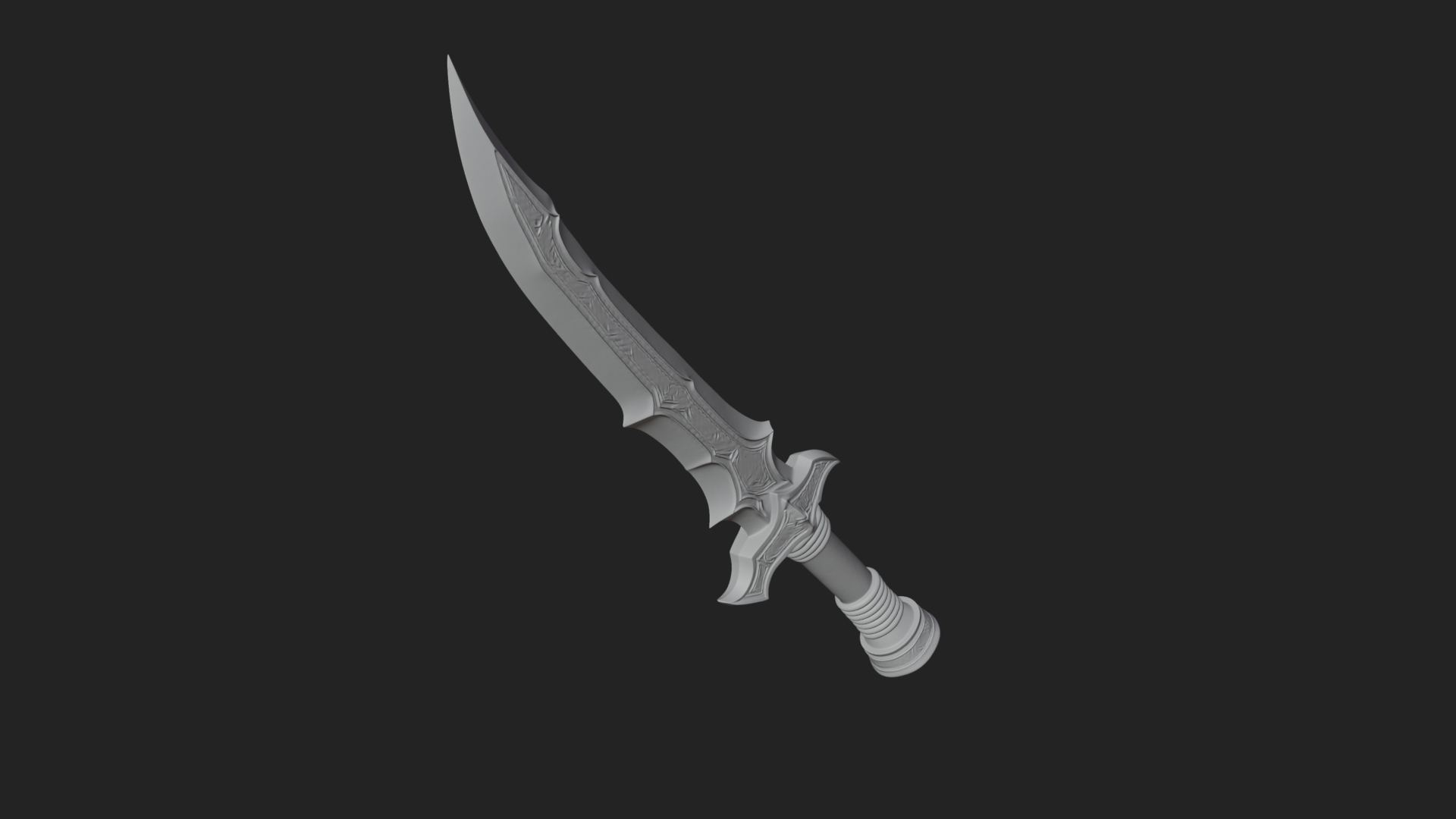 Curved Elven Sabre Model Design 3 3D Print Model 3D Model