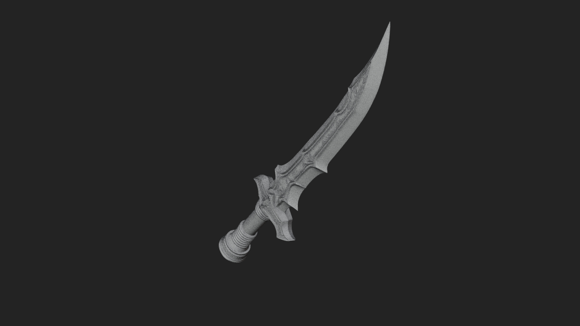Curved Elven Sabre Model Design 3 3D Print Model 3D Model