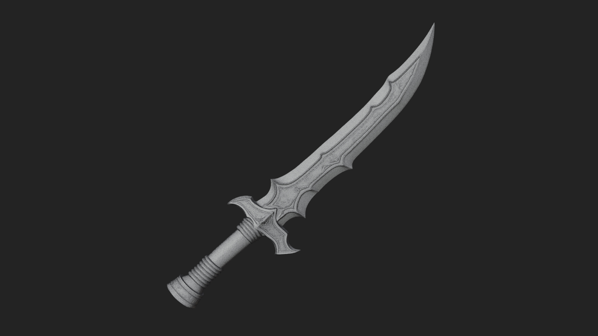Curved Elven Sabre Model Design 3 3D Print Model 3D Model